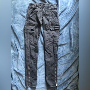 Skinny Cargo Pants with Pockets and Zippers